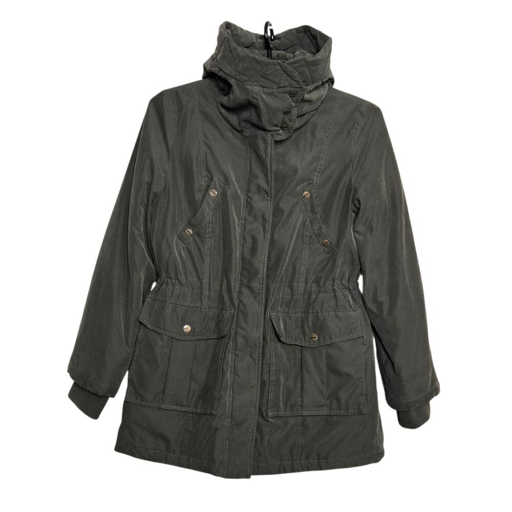 Womens Lauren Ralph Lauren Coat Parka Size Large Green Hood Zip